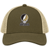 Bryant Stealie Premium Unisex Trucker Cap — Design: Bryant University — Moss/Khaki
