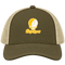 Bryn Mawr Stealie Premium Unisex Trucker Cap — Design: Bryn Mawr College — Moss/Khaki