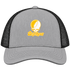 Bryn Mawr Stealie Premium Unisex Trucker Cap — Design: Bryn Mawr College — Heather Grey/Black