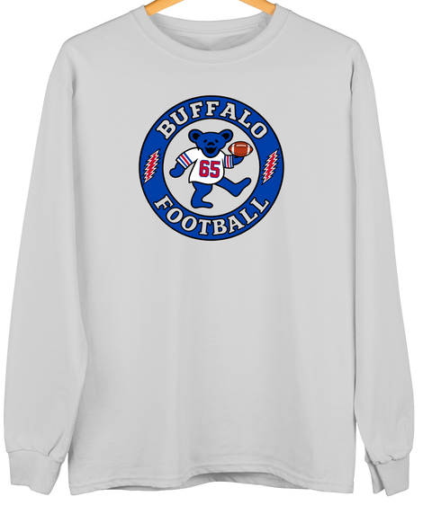 Buffalo Football Dancing Bear Premium Crewneck — Buffalo Bills — Sport Grey