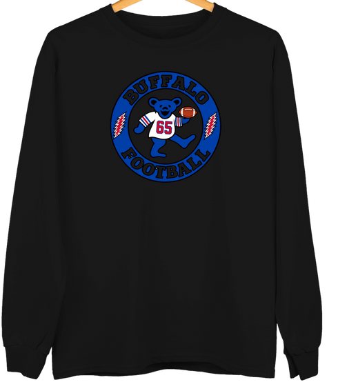 Buffalo Football Dancing Bear Premium Crewneck — Buffalo Bills — Black