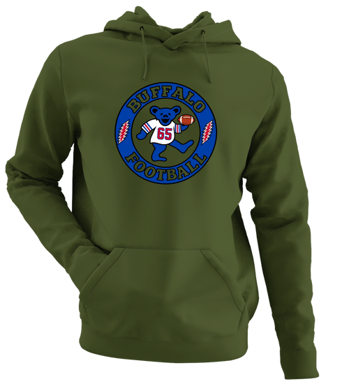 Buffalo Football Dancing Bear Premium Hoodie — Buffalo Bills — Military Green