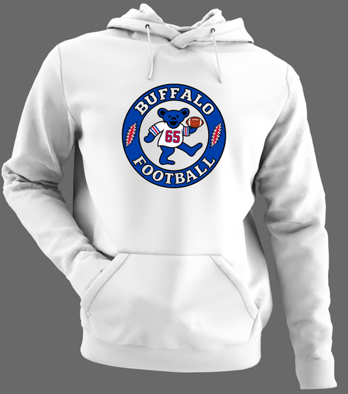 Buffalo Football Dancing Bear Premium Hoodie — Buffalo Bills — White