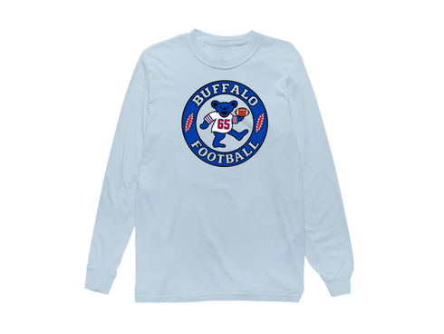 Buffalo Football Dancing Bear Premium Long-Sleeve — Buffalo Bills — Chambray
