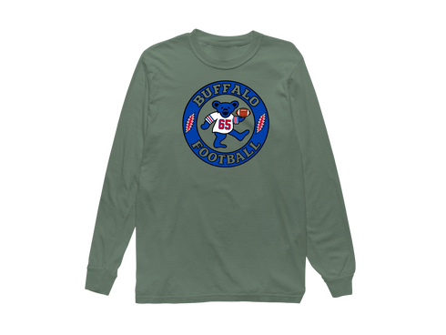 Buffalo Football Dancing Bear Premium Long-Sleeve — Buffalo Bills — Light Green