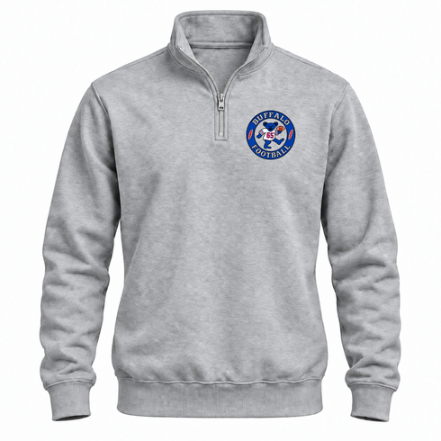 Buffalo Football Dancing Bear Premium Quarter-Zip — Buffalo Bills — Sport Grey