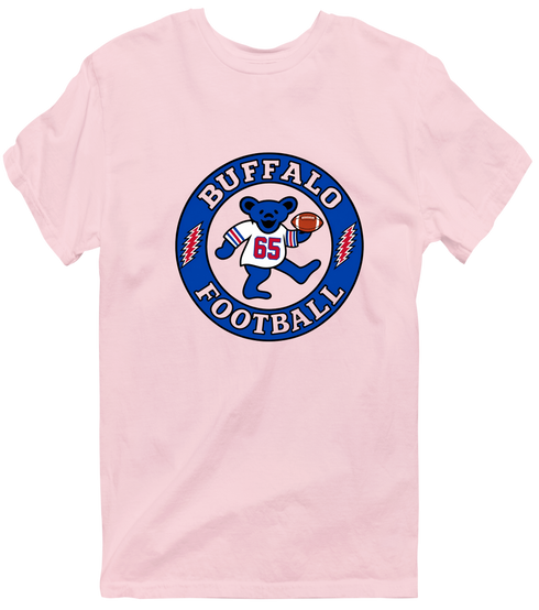 Buffalo Football Dancing Bear Premium T-Shirt — Buffalo Bills — Light Pink