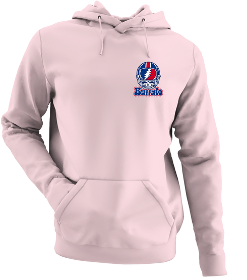 Buffalo Helmet Stealie Premium Unisex Hoodie — Buffalo Bills — Light Pink