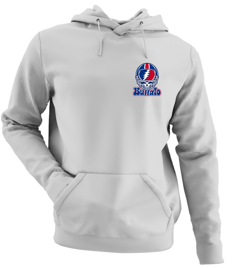 Buffalo Helmet Stealie Premium Unisex Hoodie — Buffalo Bills — Sport Grey