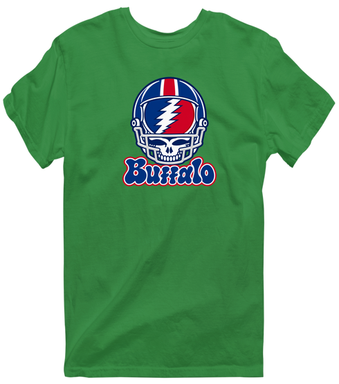 Buffalo Helmet Stealie Premium Unisex T-Shirt — Buffalo Bills — Irish Green