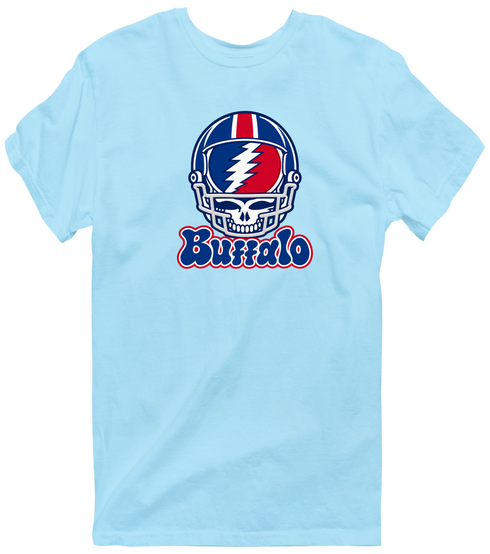 Buffalo Helmet Stealie Premium Unisex T-Shirt — Buffalo Bills — Light Blue