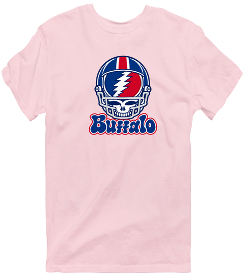 Buffalo Helmet Stealie Premium Unisex T-Shirt — Buffalo Bills — Light Pink