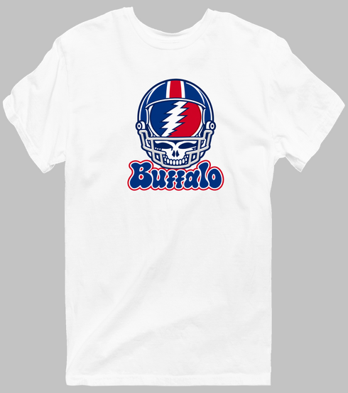 Buffalo Helmet Stealie Premium Unisex T-Shirt — Buffalo Bills — White