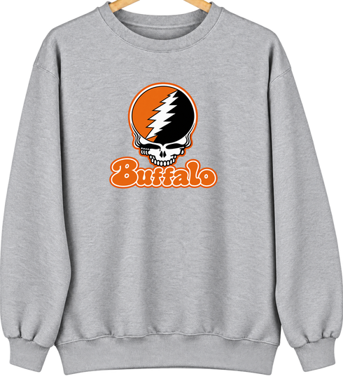 Buffalo Stealie Premium Unisex Crewneck — Design: Buffalo State College — Sport Grey