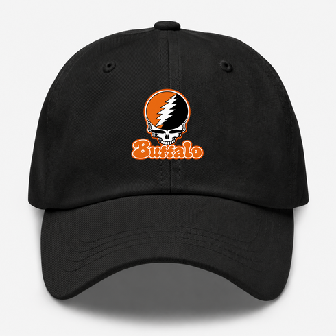 Buffalo Stealie Premium Unisex Dad Hat — Design: Buffalo State College — Black