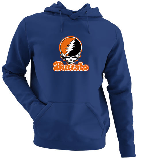 Buffalo Stealie Premium Unisex Hoodie — Design: Buffalo State College — Navy