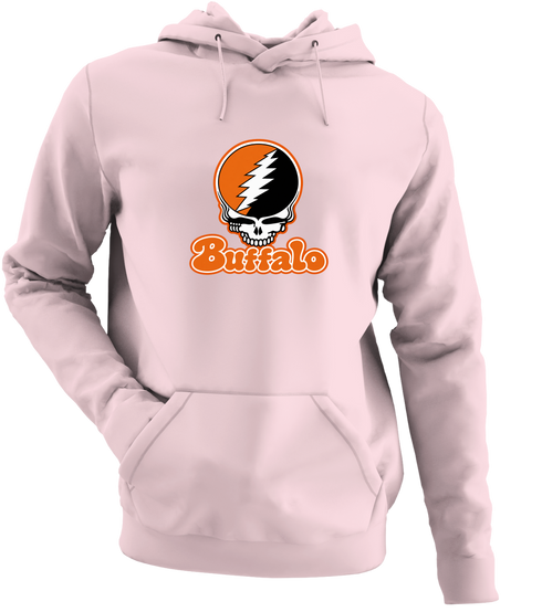 Buffalo Stealie Premium Unisex Hoodie — Design: Buffalo State College — Light Pink