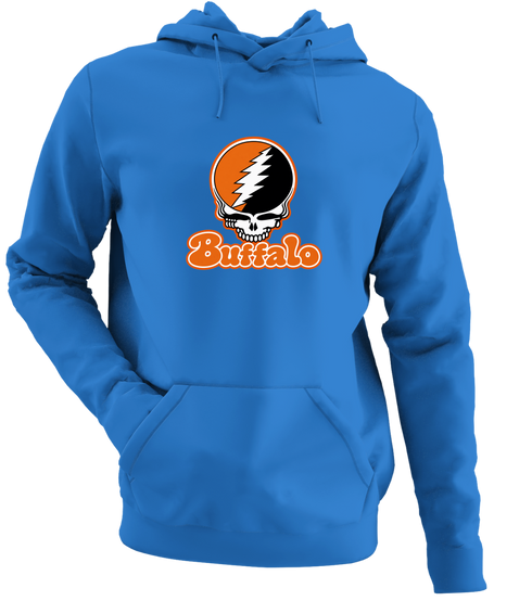Buffalo Stealie Premium Unisex Hoodie — Design: Buffalo State College — Heather Royal