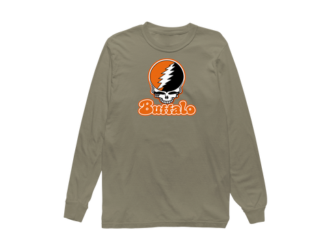 Buffalo Stealie Premium Unisex Long-Sleeve — Design: Buffalo State College — Sandstone