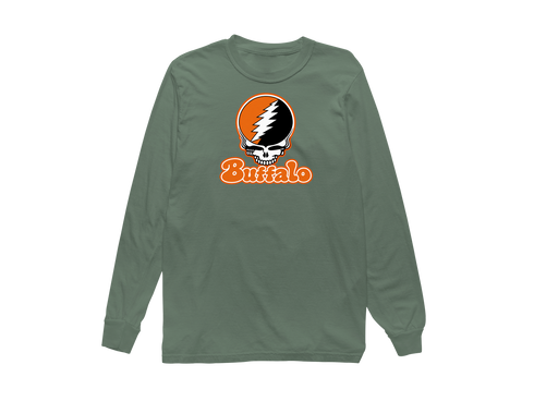 Buffalo Stealie Premium Unisex Long-Sleeve — Design: Buffalo State College — Light Green