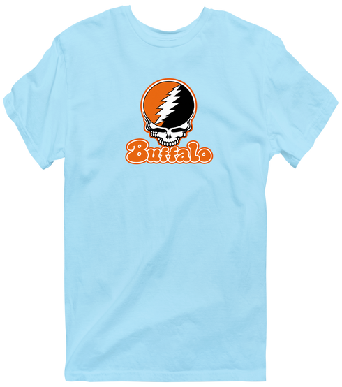 Buffalo Stealie Premium Unisex T-Shirt — Design: Buffalo State College — Light Blue