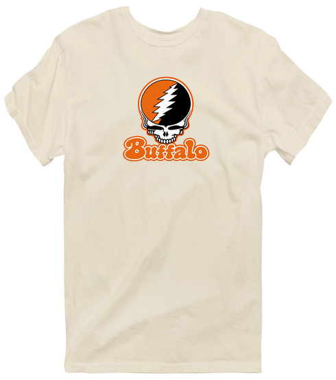 Buffalo Stealie Premium Unisex T-Shirt — Design: Buffalo State College — Sand