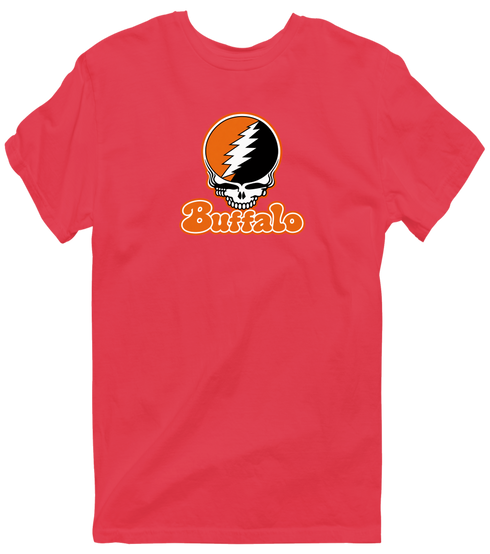 Buffalo Stealie Premium Unisex T-Shirt — Design: Buffalo State College — Heather Red