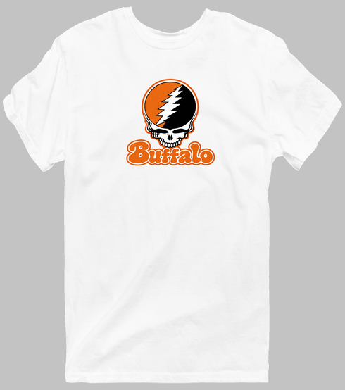 Buffalo Stealie Premium Unisex T-Shirt — Design: Buffalo State College — White