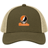 Buffalo Stealie Premium Unisex Trucker Cap — Design: Buffalo State College — Moss/Khaki