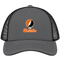 Buffalo Stealie Premium Unisex Trucker Cap — Design: Buffalo State College — Charcoal/Black