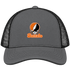 Buffalo Stealie Premium Unisex Trucker Cap — Design: Buffalo State College — Charcoal/Black