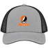 Buffalo Stealie Premium Unisex Trucker Cap — Design: Buffalo State College — Heather Grey/Black