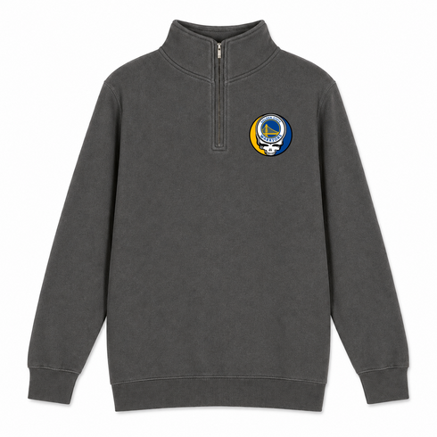 Golden State Warriors - Premium Grateful Dead Quarter-Zip Pullover - Charcoal - 5