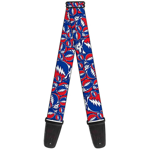 Grateful Dead - Guitar Strap - Steal Your Face Stacked Red White Blue - StealieShop