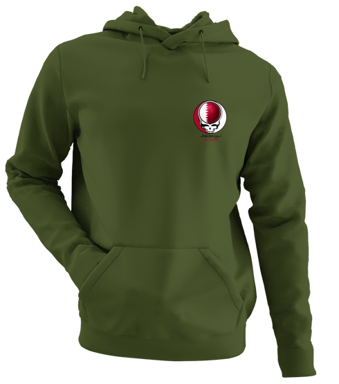 Qatar FIFA World Cup - Premium Grateful Dead Left Chest Hoodie - Military Green - 7