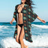 Grateful Dead - Black Turquoise Orange Aztec Duster Kimono Coverup - StealieShop