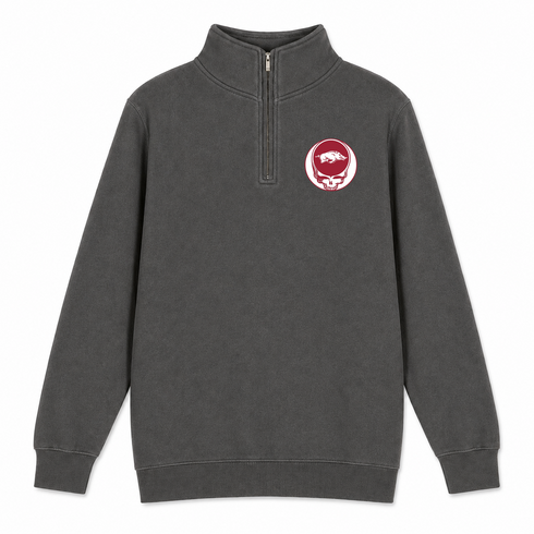 University of Arkansas - Premium Grateful Dead Quarter-Zip Pullover - Charcoal - 6