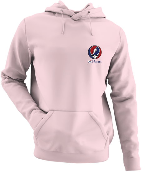 University of Pennsylvania - Premium Grateful Dead Left Chest Hoodie - Light Pink - 4