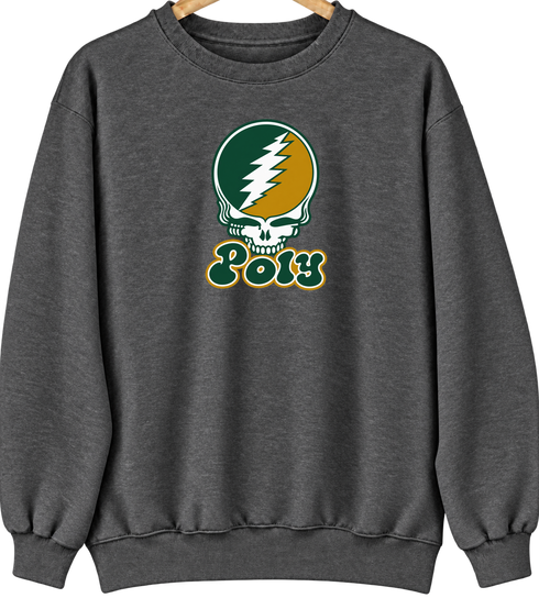 Poly Stealie Premium Unisex Crewneck — Design: Cal Poly (campus unspecified) — Dark Heather