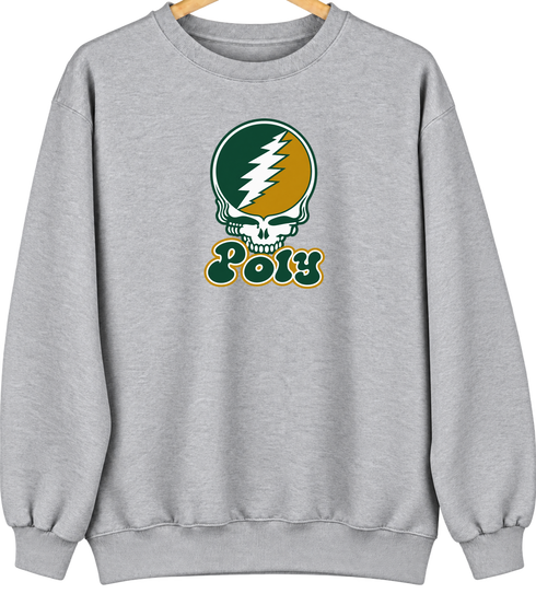 Poly Stealie Premium Unisex Crewneck — Design: Cal Poly (campus unspecified) — Sport Grey