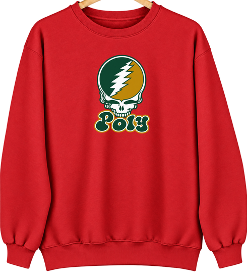 Poly Stealie Premium Unisex Crewneck — Design: Cal Poly (campus unspecified) — Red