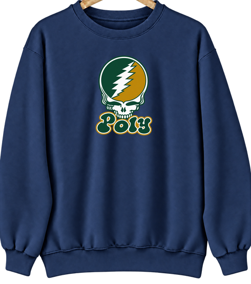 Poly Stealie Premium Unisex Crewneck — Design: Cal Poly (campus unspecified) — Navy