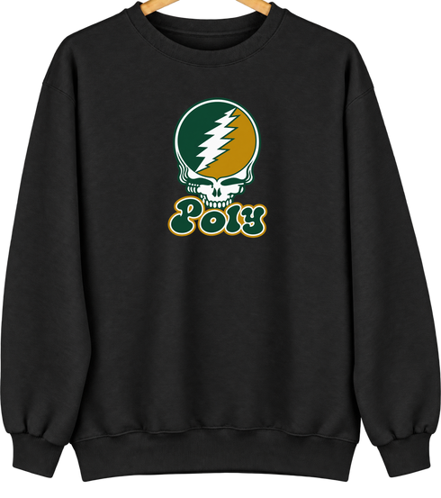 Poly Stealie Premium Unisex Crewneck — Design: Cal Poly (campus unspecified) — Black
