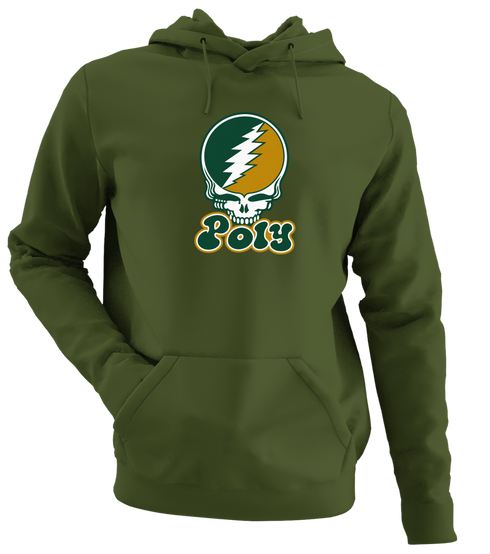 Poly Stealie Premium Unisex Hoodie — Design: Cal Poly (campus unspecified) — Military Green