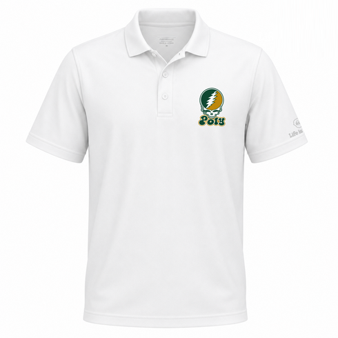 Poly Stealie Premium Unisex Polo — Design: Cal Poly (campus unspecified) — White