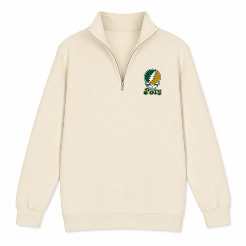 Poly Stealie Premium Unisex Quarter-Zip — Design: Cal Poly (campus unspecified) — Sand