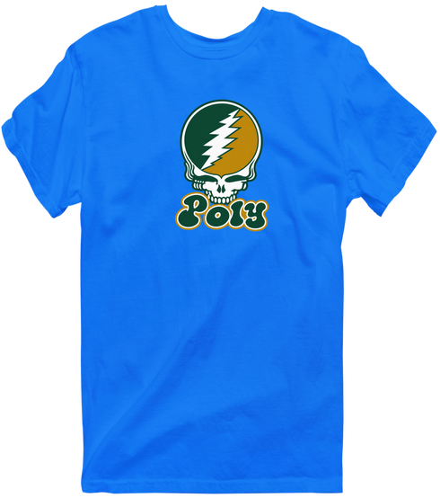 Poly Stealie Premium Unisex T-Shirt — Design: Cal Poly (campus unspecified) — Royal