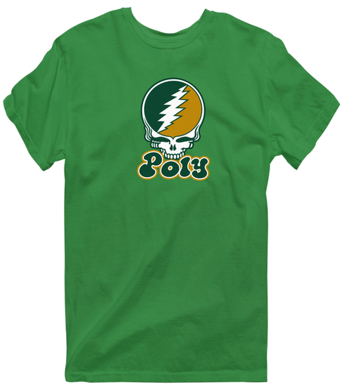 Poly Stealie Premium Unisex T-Shirt — Design: Cal Poly (campus unspecified) — Irish Green