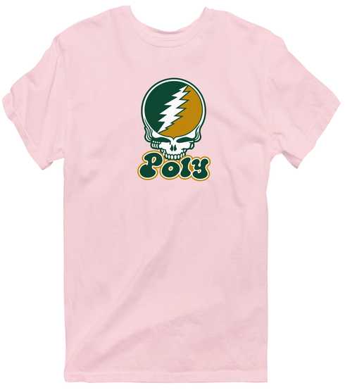 Poly Stealie Premium Unisex T-Shirt — Design: Cal Poly (campus unspecified) — Light Pink