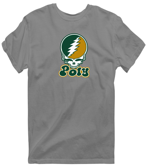 Poly Stealie Premium Unisex T-Shirt — Design: Cal Poly (campus unspecified) — Dark Heather